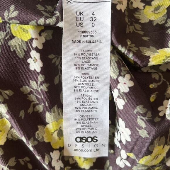 ASOS Design Floral Slip Maxi Dress – Size US 0 - Picture 8 of 9